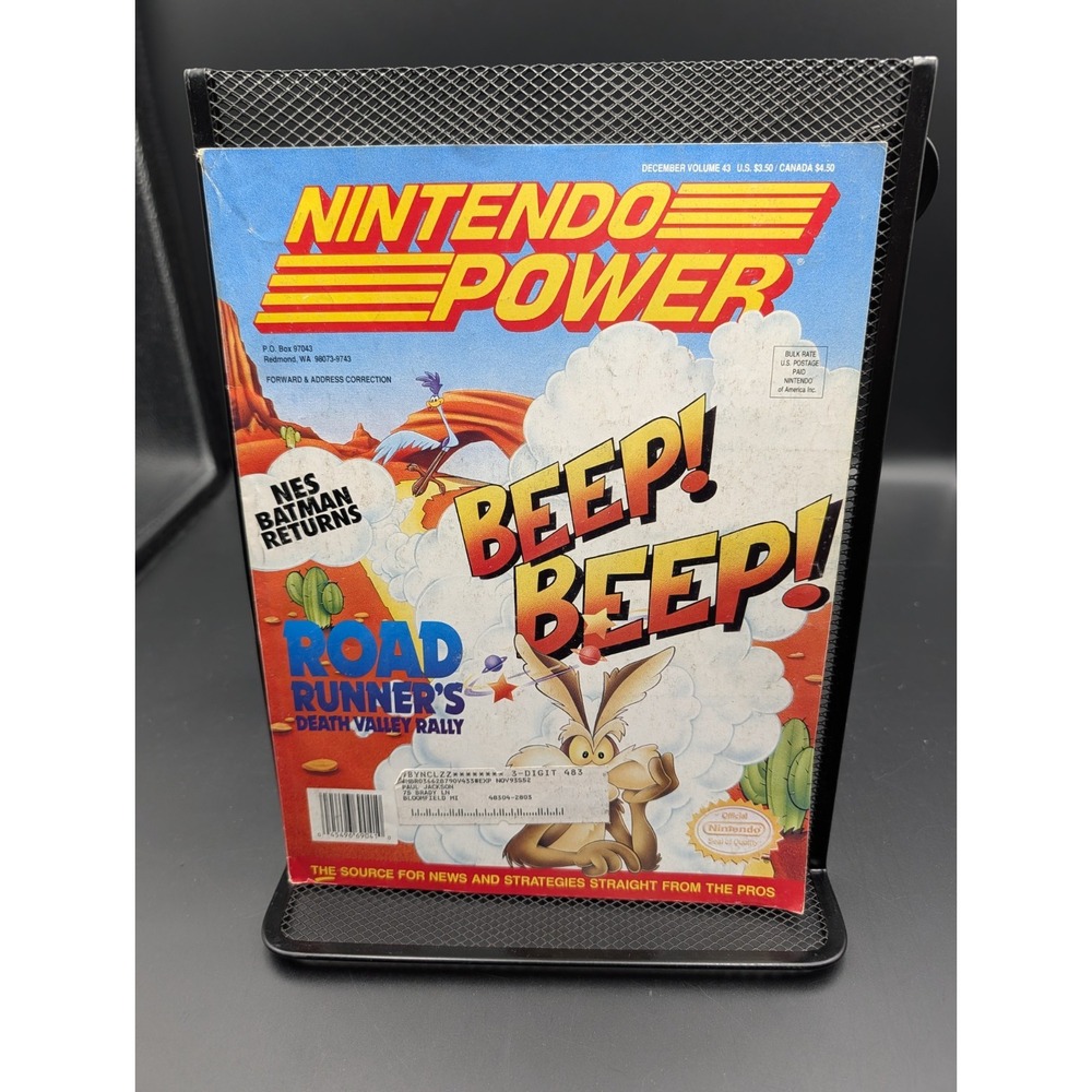 Nintendo Power Volume 43 Road Runner w/ Poster